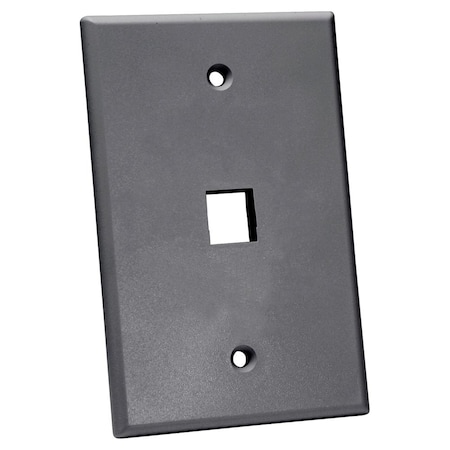 Oversized Keystone Wall Plate, Single-Gang - 1 Port, Gray